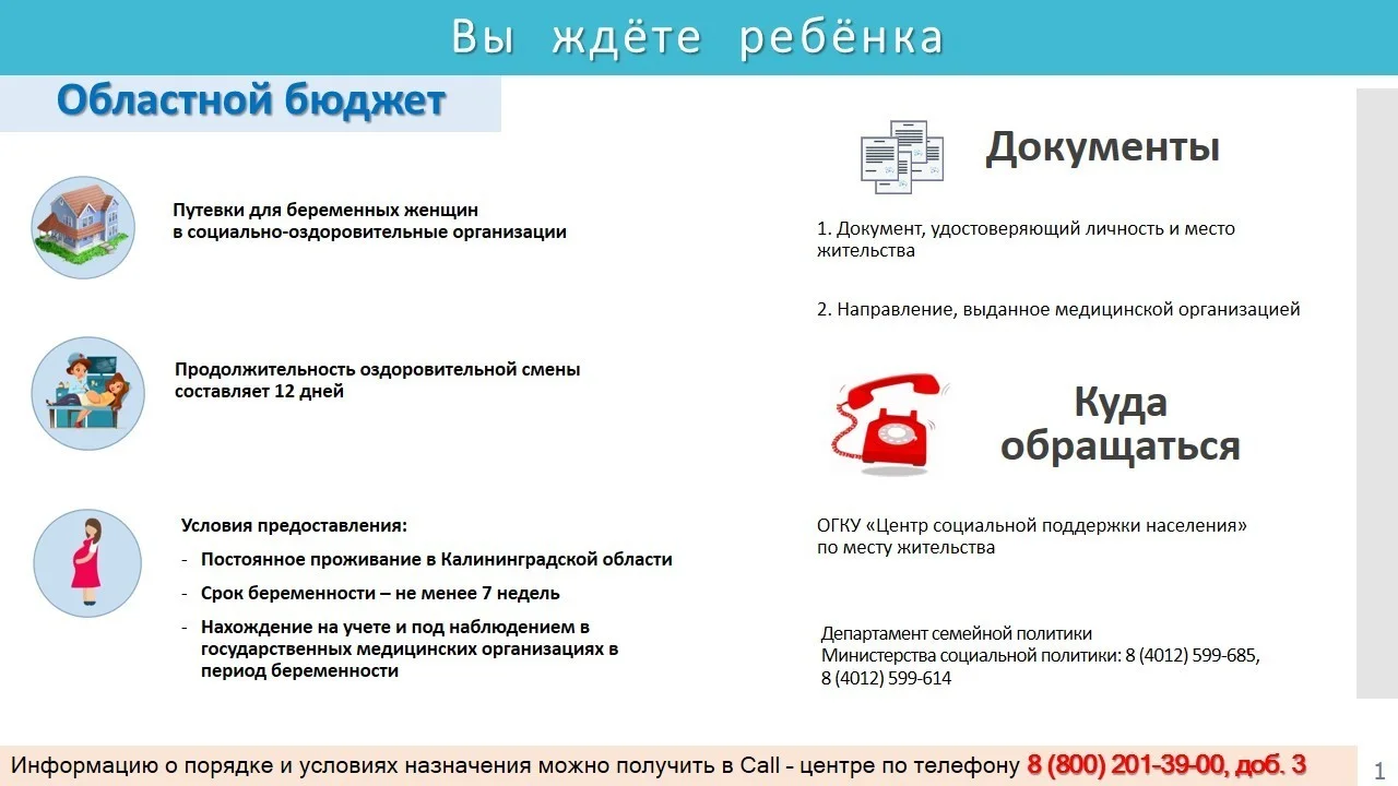СОЦИАЛЬНЫЕ ГАРАНТИИ. В Калининградской области действуют  меры социальной поддержки для женщин и семей с детьми.