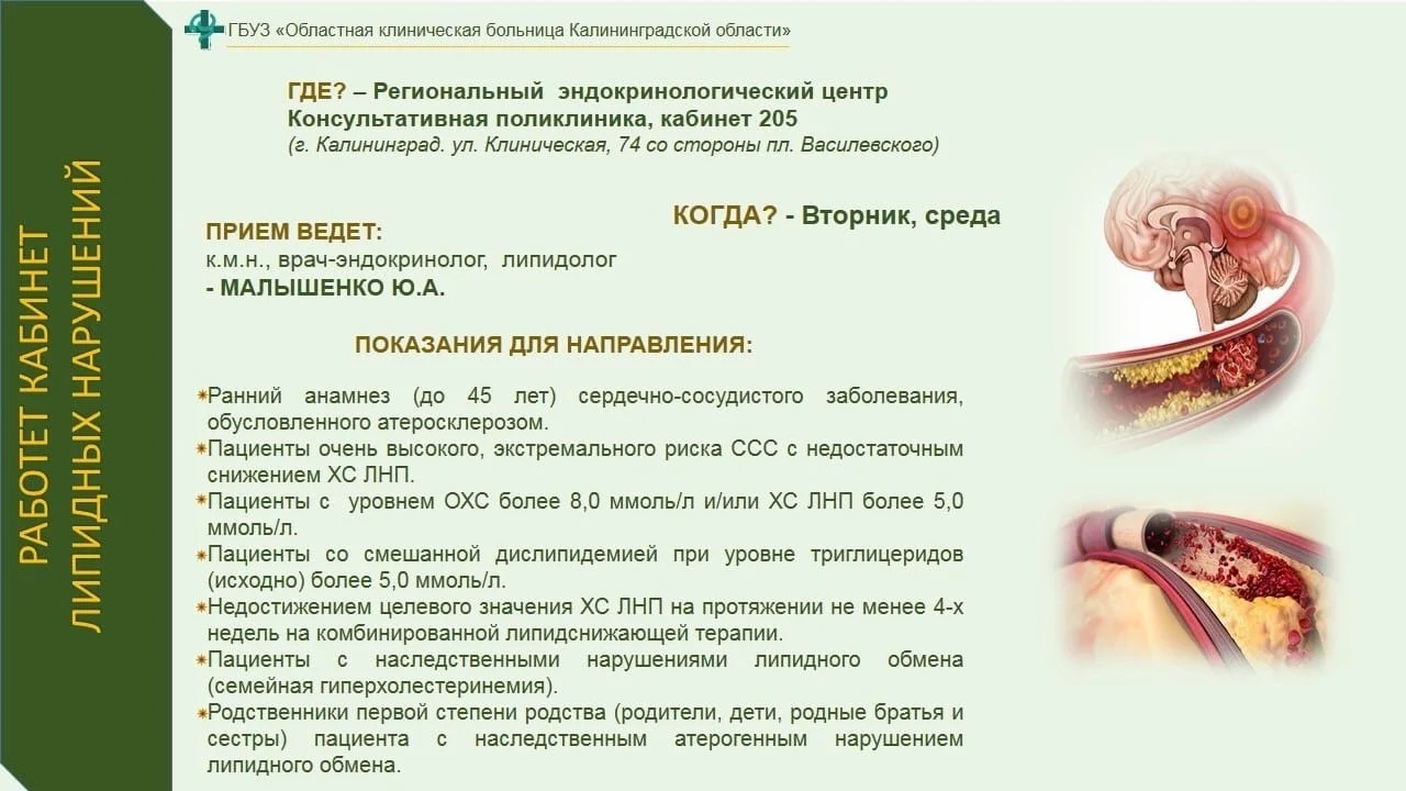 Работает кабинет липидных нарушений